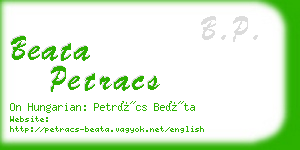 beata petracs business card